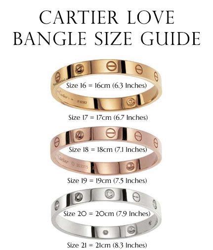 cartier wrist size guide